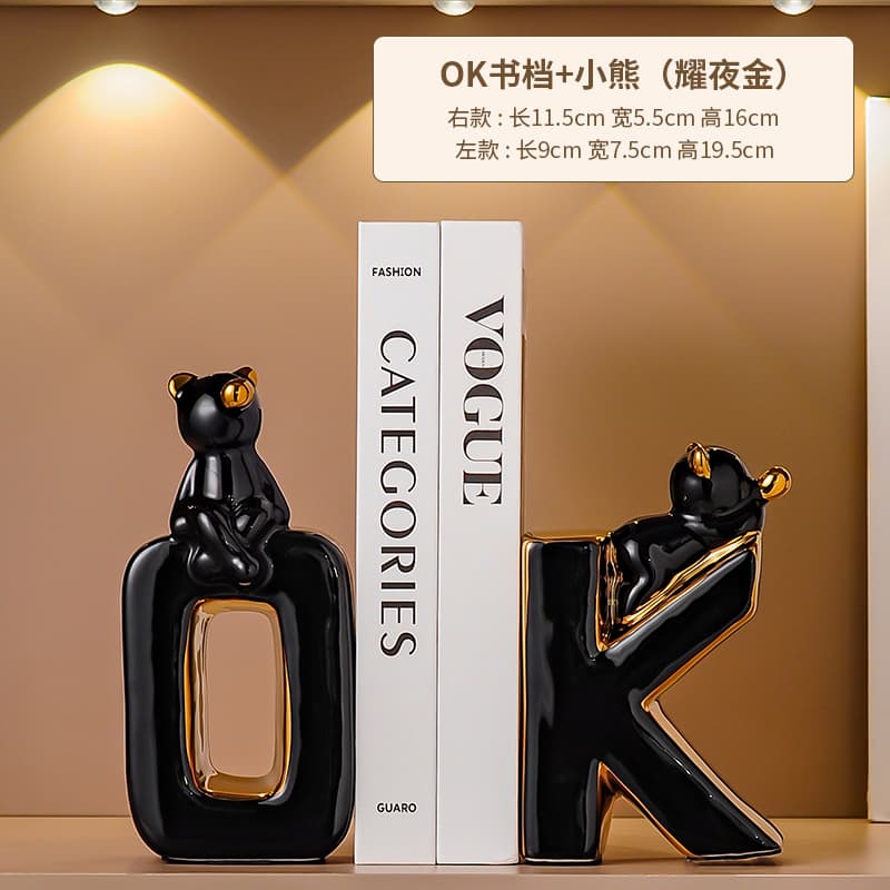 インテリア雑貨 おしゃれな「OK」ブックエンド