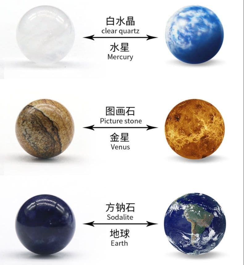 インテリア雑貨 太陽系九惑星モチーフのナチュラルストーン