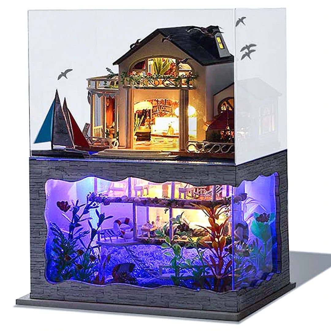 インテリア雑貨 海の家 ミニチュアドールハウス 光る手作りキット