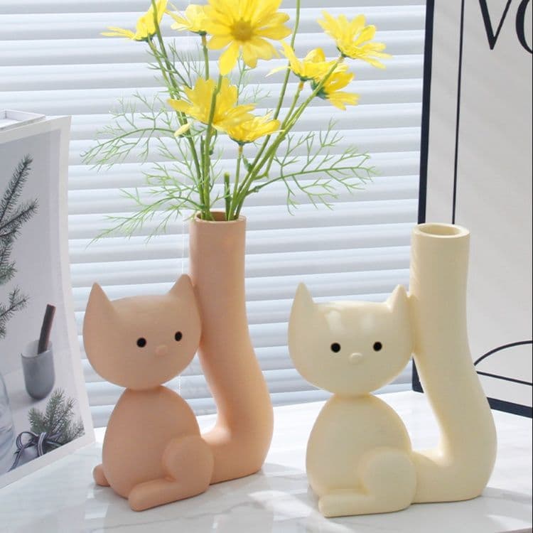 インテリア雑貨 ねこのしっぽのお花入れ