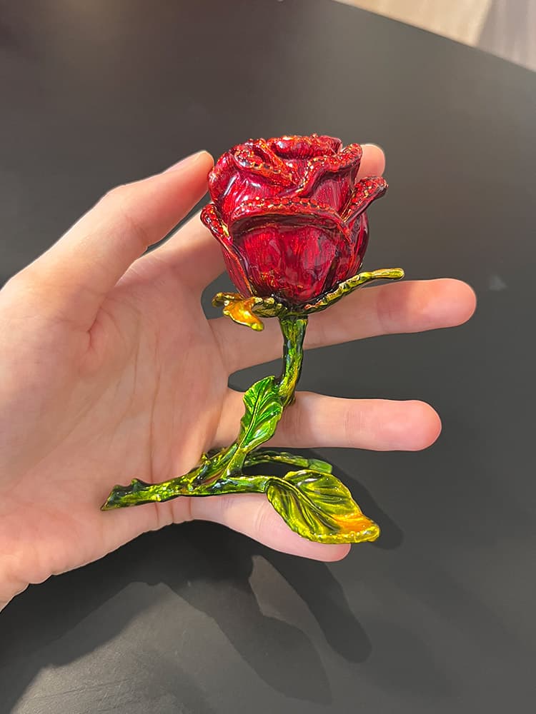 インテリア雑貨 輝く薔薇のオブジェ