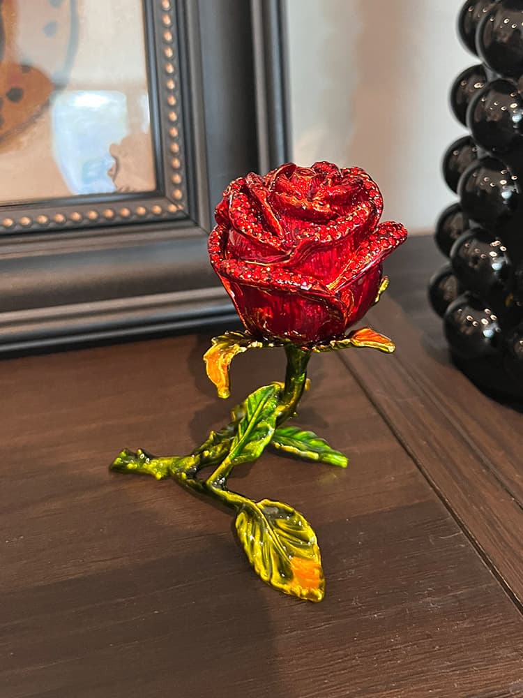 インテリア雑貨 輝く薔薇のオブジェ